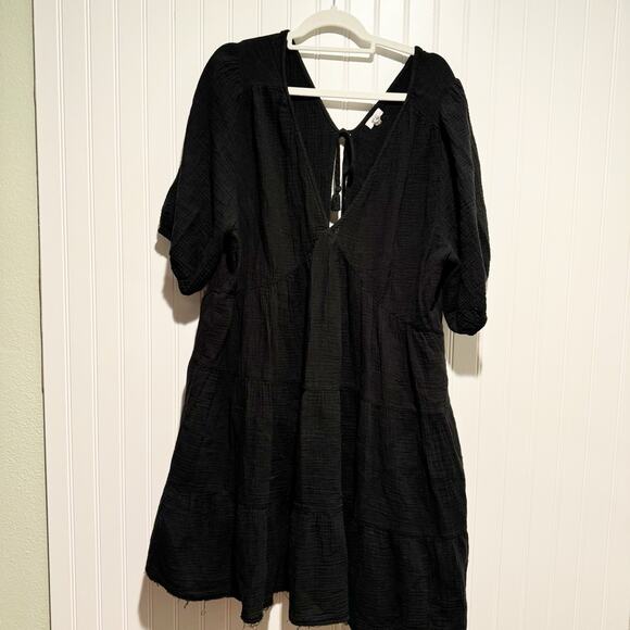 Aerie Black Pool To Party Dress Cotton Gauzy Babydoll Size XXL - Picture 2 of 7